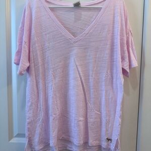 Women's Light Pink V-Neck Top